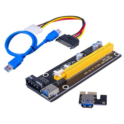 PCI-E 1X ~ 16X 전력 라이저 어댑터 카드 USB 3.0 연장 케이블 전원 케이블 GPU 라이저 Extender 케이블 마이닝 노트북, 보여진 바와 같이, 하나