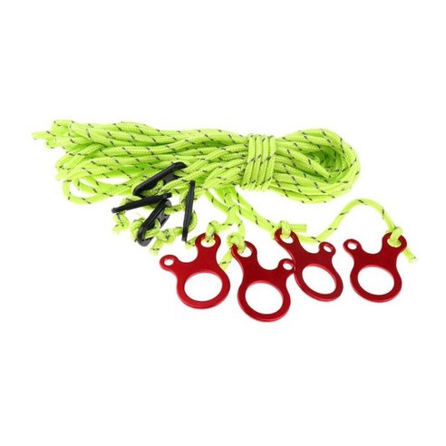 4pcs 4mm 반사 캠핑 텐트 가이 라인 로프 텐셔너 그린/오렌지, 녹색, {"수건소재":"나일론 알루미늄 합금"}