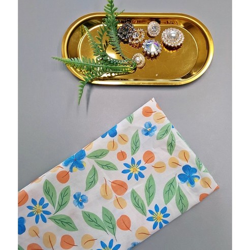 면40수 나염 원단, 뉴진꽃블루90cm, 1개