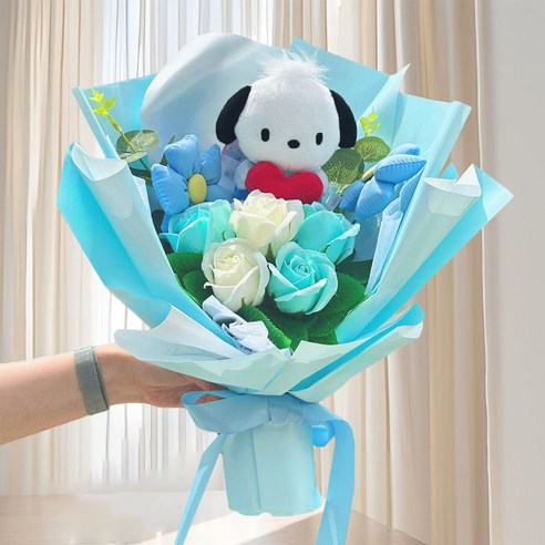 산리오 인형 꽃다발 + 쇼핑백 세트 졸업식 학예회 생일선물, 포차코, 1개
