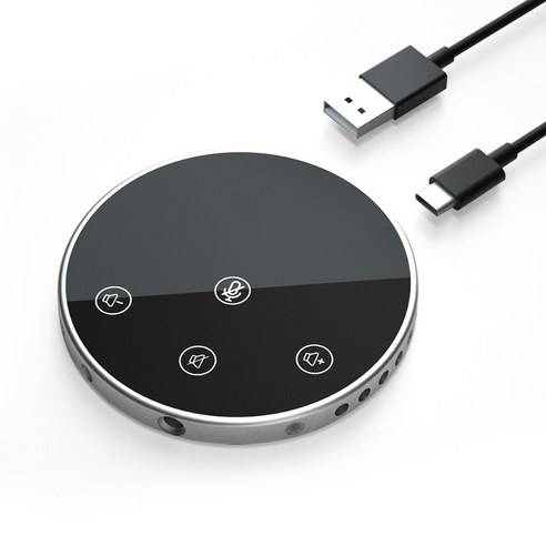 노 브랜드 스피커가 있는 USB 회의용 마이크 마이크가 컴퓨터 스피커 음소거/볼륨을 위한 접촉식 센서 버튼, 컴퓨터 마이크