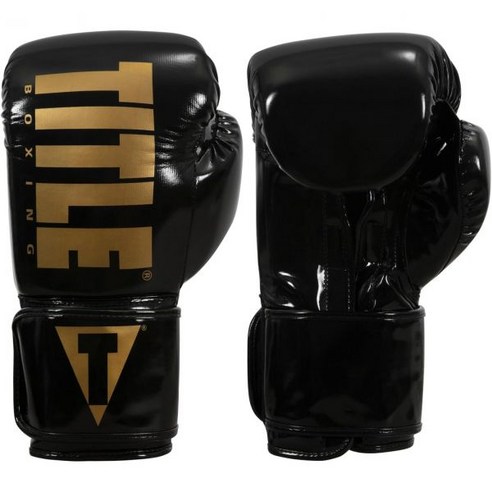 타이틀 TITLE 복싱 트레이닝 인페르노 고강도 탄력 장갑, 18 oz, 블랙/골드, 1개 레예스백글러브