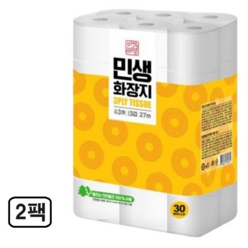 이마트 민생 천연펄프 3겹 화장지 27미터 30롤 2팩 유튜브프리미엄 이마트 민생 천연펄프 3겹 화장지 27미터 30롤 2팩 유튜브프리미엄