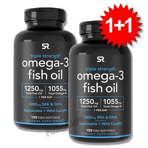 스포츠리서치 오메가3 트리플 스트렝스 알티지 rTG 150정 1055mg 2개입, 오메가3 2통