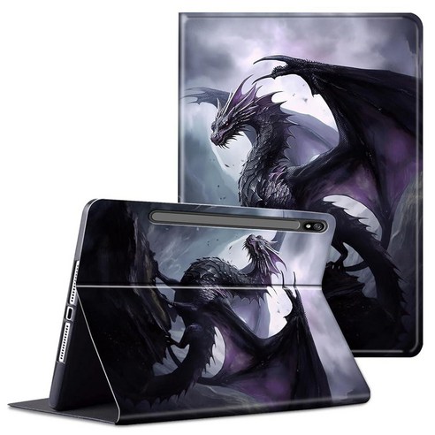 갤럭시탭s8 For Samsung Galaxy Tab S8 Plus 2022/Tab S7 FE 2021/Tab 2020 12.4\ Tablet Case PU Leather Slim Anti S, Big Purple Dragon