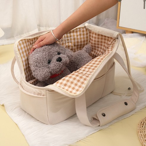 코코랜드 강아지 산책 외출용 이동가방, 차콜블랙, 1개