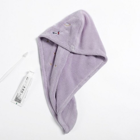 산호 양털 흡수제 자수 건조 캡 극세사 빨리 드라이 고급형, 65*25CM, 우주 연보라색