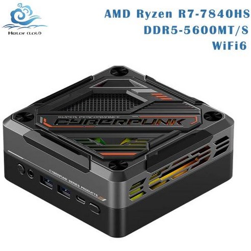 7840HS 미니 PC 게이밍 AMD Ryzen DDR5 M.2 NVME 지지대 Win1011 시스템 사무실 데스크탑 컴퓨터, 없음, 없음, 8) R7-8845HSBlack - 32G RAM 1T