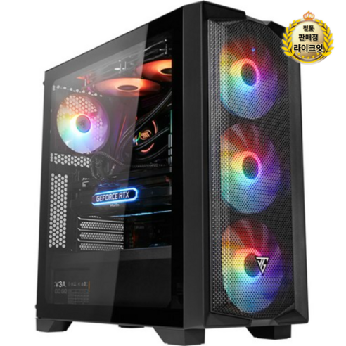 주연테크 카운터 게이밍 데스크탑 D534F36TW (13세대 i5-13400F WIN11 Home RAM 16GB NVMe 512GB RTX3060Ti), 기본형