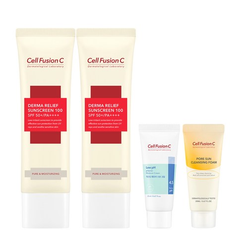 셀퓨전씨 더마 릴리프 썬스크린 100 45ml+45ml (+미니어처 2종), 단품
