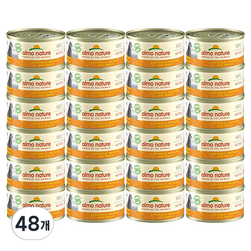 알모네이쳐 고양이 주식캔, 70g, 키튼 닭고기, 48개