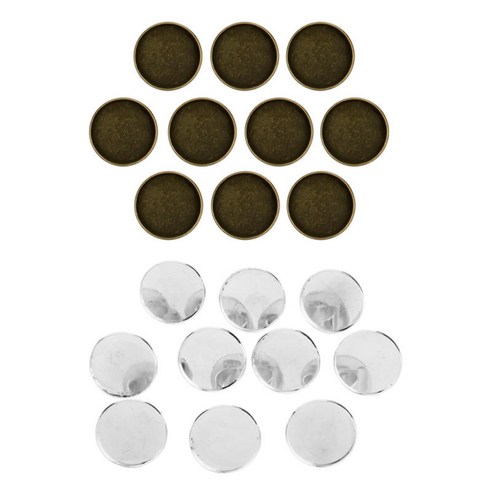 DIY 만들기 공예 디자인 보석 만들기를위한 25mm 라운드 트레이가있는 20 조각 빈 링 기본 설정
