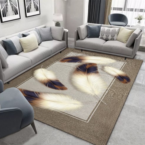 러그와 카펫 현대 거실 깃털 패턴 러그 라이트 럭셔리 층 매트 카펫 홈 영역 러그, 40x60cm, Light gray
