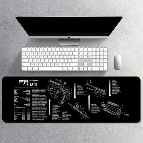 마우스 패드 천연 고무 마우스 패드 총기 대형 컴퓨터 키보드 패드 책상 패드 사 가능, 분해도-01, 300x600x2mm