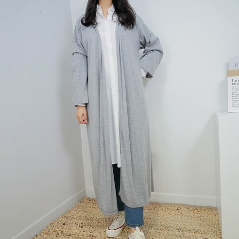 빅걸스토리 빅사이즈 여성용 루즈핏 가을신상 데일리 캐주얼 날씬 롱 가디건