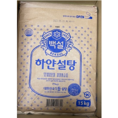 맛있는 하얀설탕 15kg/백설, 15kg, 1개