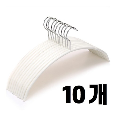 논슬립 코팅 니트 티셔츠 상의 옷걸이, 10개, 화이트