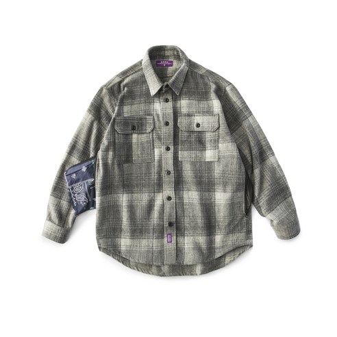 KORELAN 창객 남성복 20 계열 레트로 남성 터틀넥 셔츠 아메리칸 캐주얼 루즈 체크 체크 캐주얼 플라워 셔츠