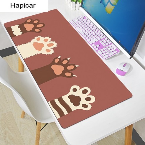 YJQ 귀여운 마우스 패드 Comtuper 데스크 매트 대형 XXL Mousepad Kawaii 게임 Accessoroes 노트북 게이머 키보드 MacBook 방수 Maus 매트, 와인 레드