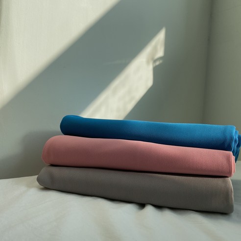 [DDR TEX] 오토맨 폴리 스판 혼방 시보리 바지 의류원단 골지 무지 30컬러, 코발트