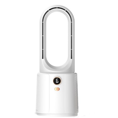  차이슨선풍기 날개없는 선풍기 스탠드 가정용 무풍, 그레이 Mochae 날개 없는 선풍기 무음 타워형 선풍기 무선 선풍기 가습기 미스트 에어컨 타워 선풍기 기숙사 사무실, 흰색