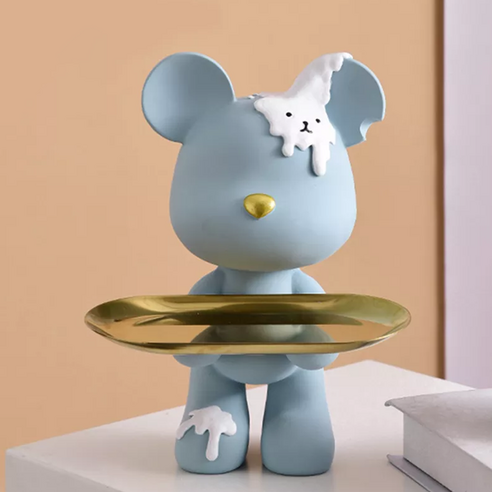 올라이브 북극곰 소형 열쇠 차키 보관 트레이, 스카이블루