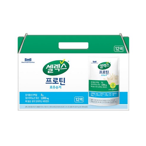 셀렉스 프로틴 파우치 음료 로우슈거 12p, 1.5L, 6박스