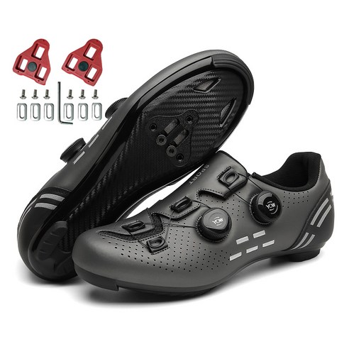 DOULIYA 2022 로드용 클릿슈즈 스포츠/레져 자전거 자전거 신발 양보하다 클리트, 38(245mm), 회색 로드with clit