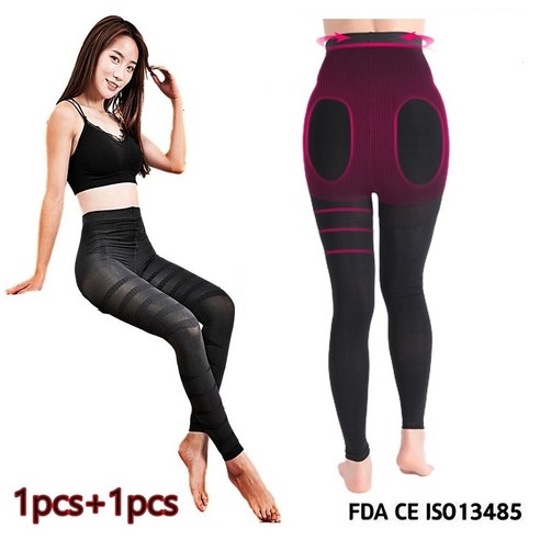 압박 슬림 힙업레깅스 미국 FDA 승인 점진적 8단계 감압 등압 통기성 팔각파워넷 원단 타미 힙업 다운사이즈 정맥류 혈액순환 붓기제거 림프 부종 빅사이즈 골프 필라테스 요가 등산, 팬티형, 2개