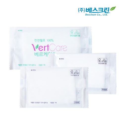 촉촉함과 안심을 담은 베스크린 천연펄프 물티슈