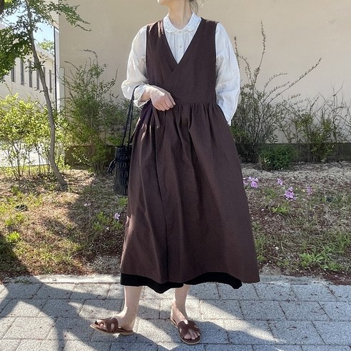 가을의 정취를 담은 고급스럽고 다양하게 코디 가능한 카렌 퓨어린넨 철릭 원피스