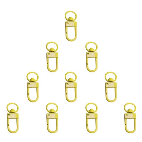 10pcs 가방 액세서리 핸드백 Clasps 손잡이 금속 걸쇠 스위블 클립 개 체인 칼라 스냅 후크 키 링, 노란색