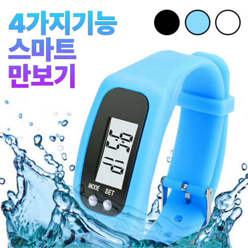 포르디 건강 스마트 만보기 손목시계, 1개, 블랙