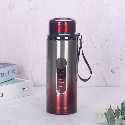 ZZJJC 스타컵 스테인리스 진공텀블러 끈나시 선물 아웃도어 대용량 스포츠 주전자, 600ml, 점변홍