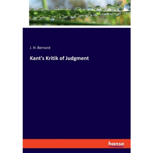 (영문도서) Kant''s Kritik of Judgment Paperback, Hansebooks, English, 9783348099431
