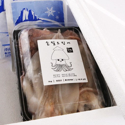 원양산 냉동 손질 생물 구룡포 오징어 7~10미 1kg, 1개
