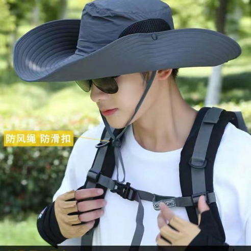 챙이 큰 야외 차양모 자외선 차단 태양모 골프모 낚시모자 등산모자 작업모 챙모자 남여공용, 그린