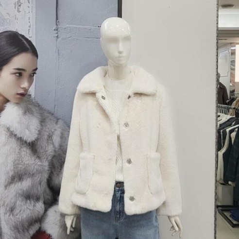 에이비에프지 여성용 에코밍크 스탠카라 퍼 자켓 AFY4HF03K