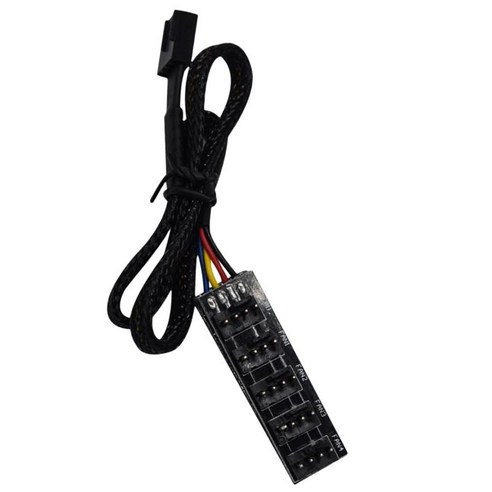35cm 1 ~ 5 4 핀 pwm 팬 cpu 허브 전원 연장 케이블 5 웨이 쿨러 케이블 허브 섀시 쿨러 컴퓨터 케이스 어댑터, 검은 색, 금속