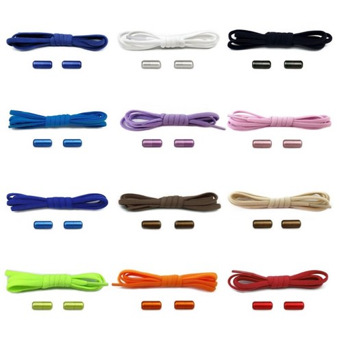 색생선택 1+1 매듭없는 운동화끈 캡슐 고무줄 신발끈 클립 고무신발끈 늘어나는신발끈 고정 정리 무매듭