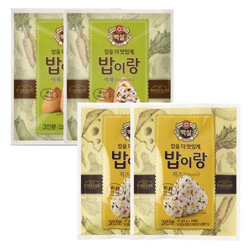 (상온)백설 밥이랑 야채27gx2개+밥이랑 치즈27gx2개, 1세트, 27g 후리카게