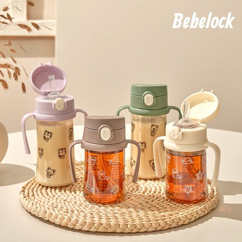 안전과 편리함으로 우리 아이의 건강한 물 마시는 습관을 책임지는 베베락 아이와 PPSU 원터치 빨대컵