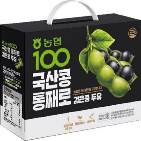 농협100 국산콩 통째로 검은콩 두유, 190ml, 48개