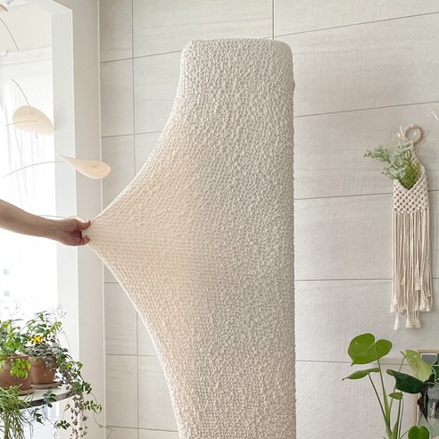 베베데코 올핏 사이즈고민NO 고탄력 만능 스판 에어컨 커버 덮개 가리개 (스탠드/벽걸이/창문형/멀티커버), 02_벽걸이형 에어..., 아이보리 사각 Fr...