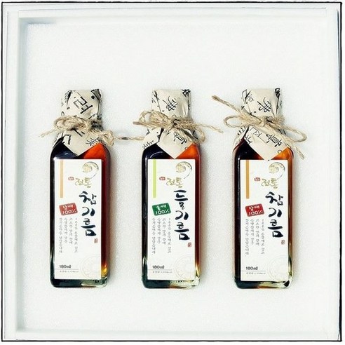 참기름선물세트 전통4호180ml (참기름+참기름+들기름), 1세트, 270ml