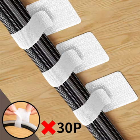 별오점 책상 벨크로타이 컴퓨터 선정리 30p, 화이트, 1개