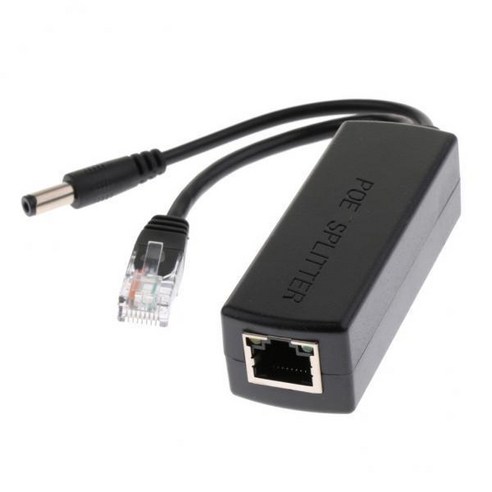 이더넷 48Vto12V를 통한 20x IEEE 802.3af 마이크로 USB 활성 PoE 분배기 전원, 75x25x20mm, 검은 색, 플라스틱