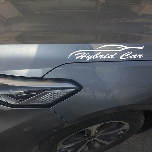 하이브로드 자동차 레터링양방향 2개 HYBRID CAR 차량용스티커 자동차스티커 레터링 데칼스티커, 화이트, D타입