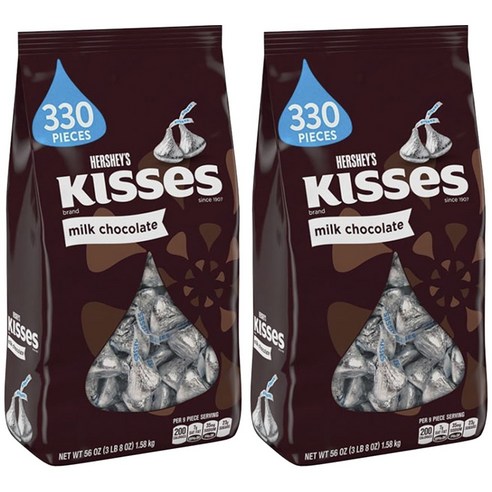 허쉬 키스 밀크 초콜릿 330개입, 2개, 1.58kg