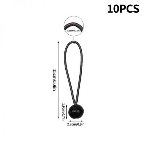 왜건 캠핑카트 웨건 블랙 번지 볼 타프 스트랩 텐트 말뚝 탄성 로프 코드 야외 타이 다운 캠핑 용품 10 개, 20cm Black